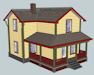 Download the .stl file and 3D Print your own Modern House HO scale model for your model train set.